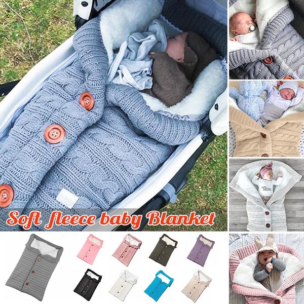 New Warm Baby Wrap Blanket Swaddle Fleece Infant Pram Suit Stroller Sleeping Bag