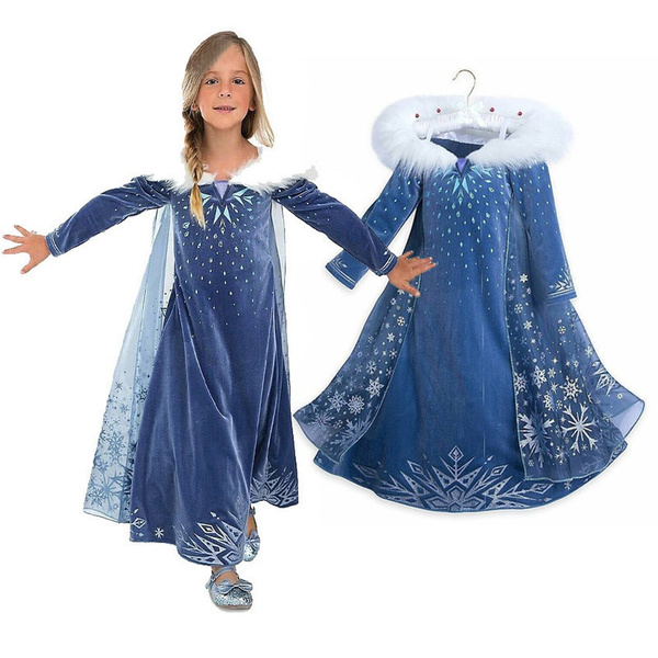 Elsa Princess Girls Dress Snow Queen Dress Up for Carnival Party Cosplay
