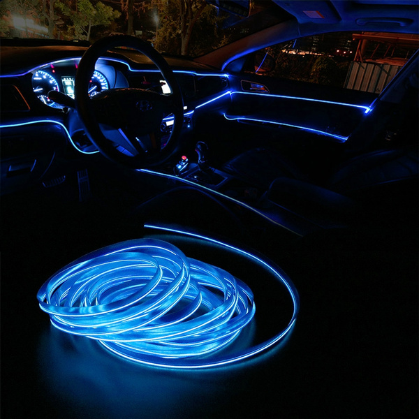 12v 3 Meters Car Interior Lighting Auto Led Strip El Wire Rope Auto Atmosphere Decorative Lamp Flexible Neon Light Diy