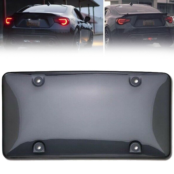 Auto Car Clear Tinted License Plate Cover Smoked Bubble Shield Tag