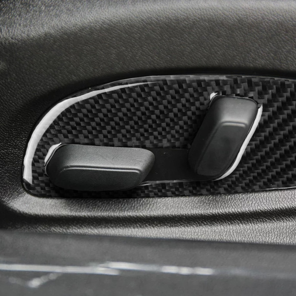 2 Pcs Real Carbon Fiber Auto Seat Adjustment Panel Decorative Sticker For Chevrolet Camaro Car Interior Modification Accessories