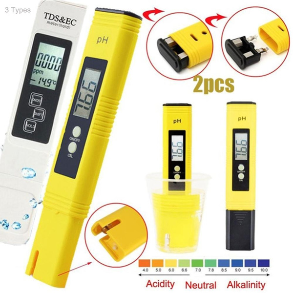 0.00-14.00pH Digital LCD PH Meter 0-9990ppm TDS Meter Water Quality Temperature Tester Pen Large LCD for Household Drinking Water Pool Aquarium Water Hydroponics