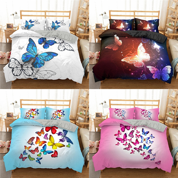 4 Colors 3d Colorful Butterfly Bedding Sets Girls Duvet Cover