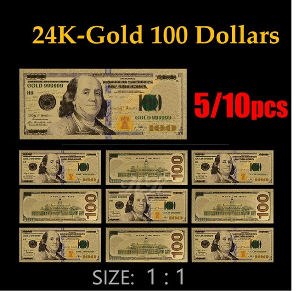 1000 Dollar American Colorful 24k Gold Banknote Gold Foil Money Collectibles