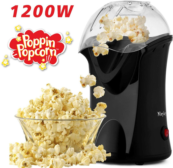 No Oil Needed Popcorn Machine 1200W Hot Air Popcorn Popper Electric Maker for Home with On Off Switch White