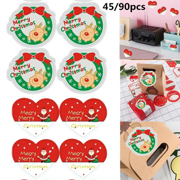 Gift Boxes Package Label Merry Christmas Gift Paper Sticker Seal Label
