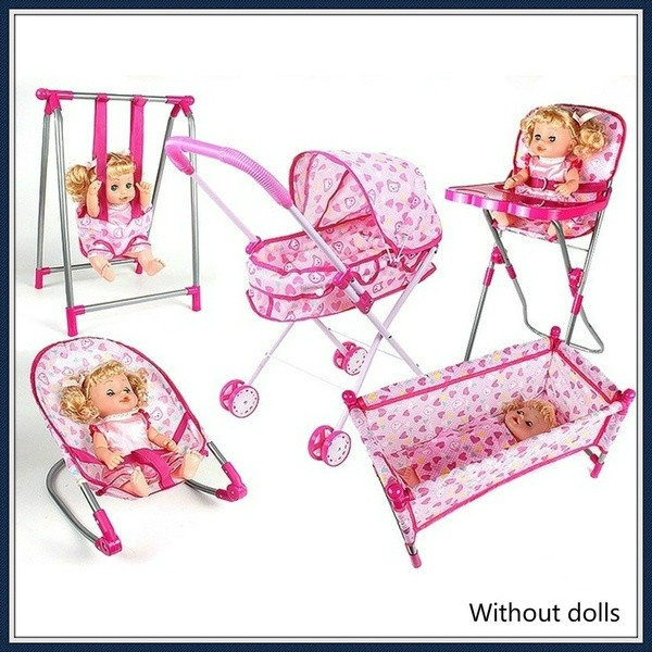 baby doll crib high chair set