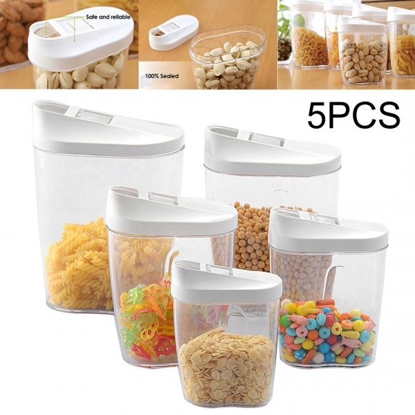 5pcs Food Storage Box Set Transparent Containers With Lids For