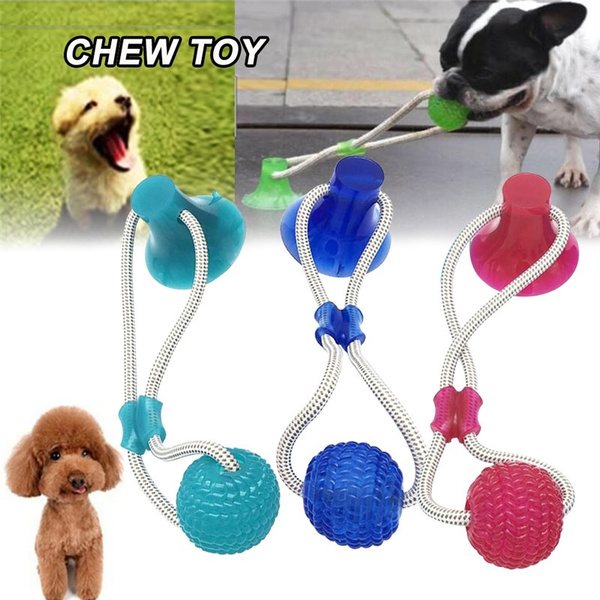 floor suction cup dog toy with ball