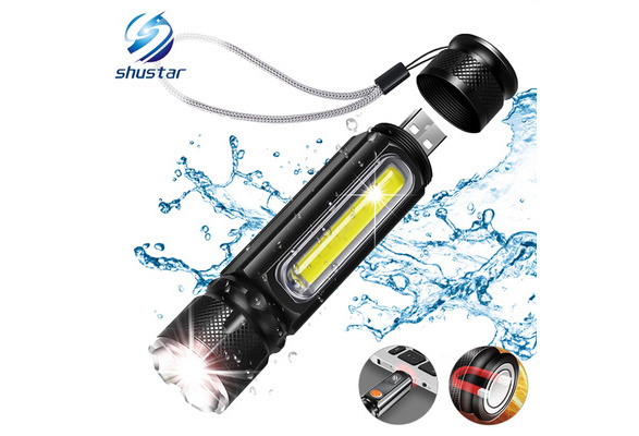 Portable Telescopic Zoom T6 Flashlight LED 18650 Battery Torch Outdoor Torch GA