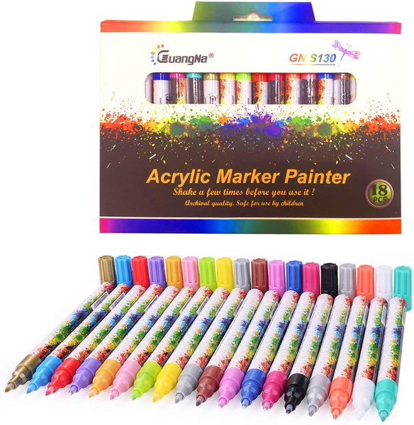 Metal and Ceramic Works On Almost All Surfaces Paint Pens for Rock Painting DIY Craft Set of 12