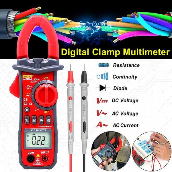 Uyigao Ua2008a Auto Digital Clamp Meter Multimeter Handheld RMS AC DC Resistance for sale online