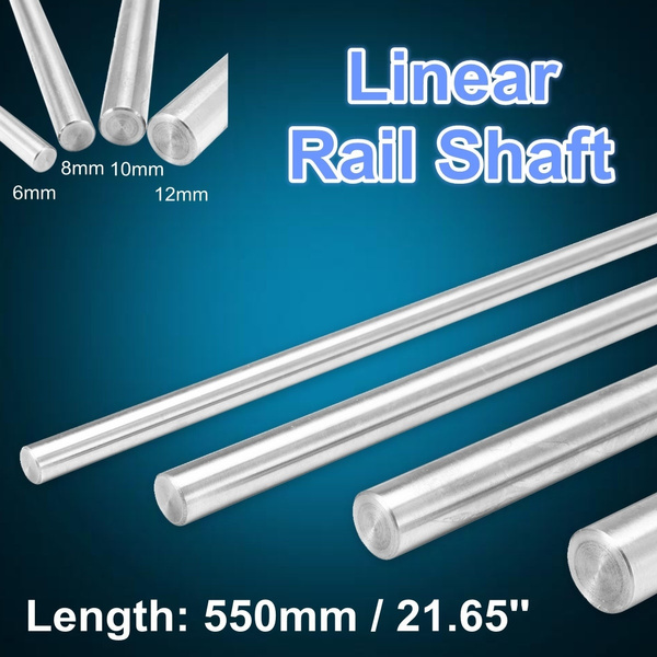 6/8/10/12mm Chromed Smooth Rod Steel Linear Rail Shaft 100~550mm For 3D Printer 