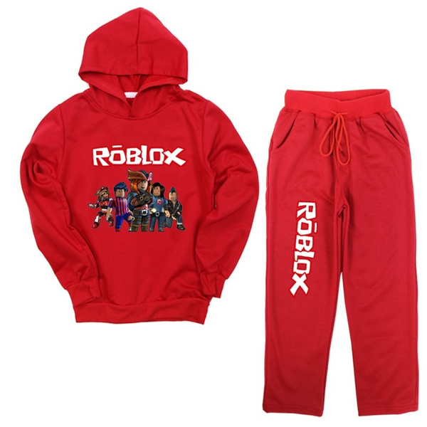Roblox Sweatshirt Pants Suit Pattern Printing Hoodies Kids Casual