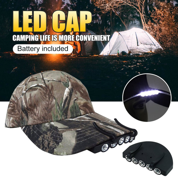 5 LED Fishing Camping Head Light HeadLamp Cap with Clip for Outdoor Activities