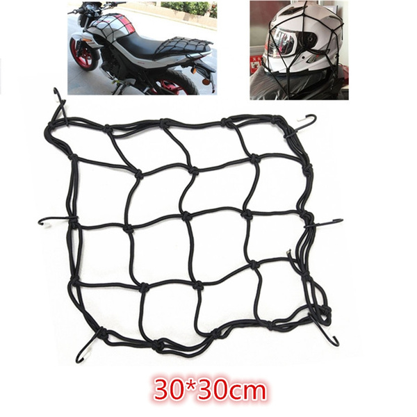 6 Hooks Hold Down Cargo Luggage Helmet Net Mesh for Motorcycle Motorbike H^H qw