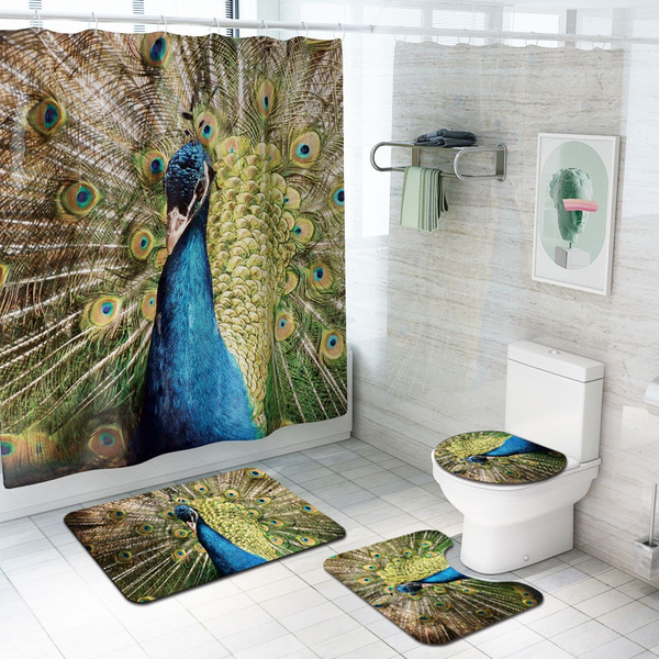 peacock bathroom wallpaper