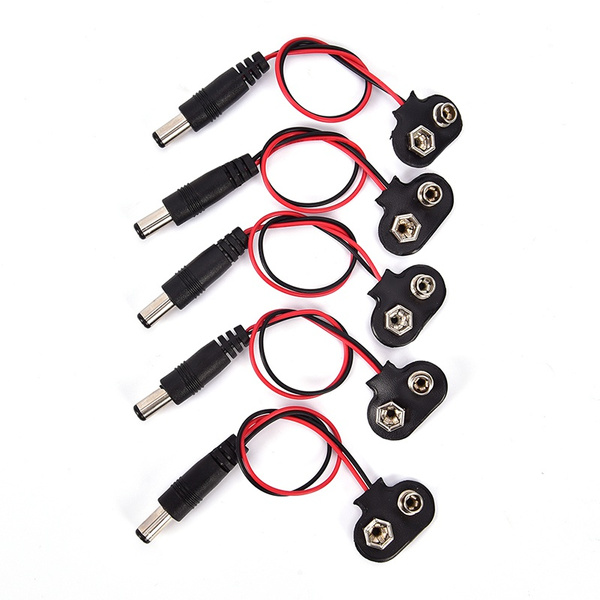 5PCS T type 9V DC Battery Power Cable Barrel Jack Connector for Arduino New
