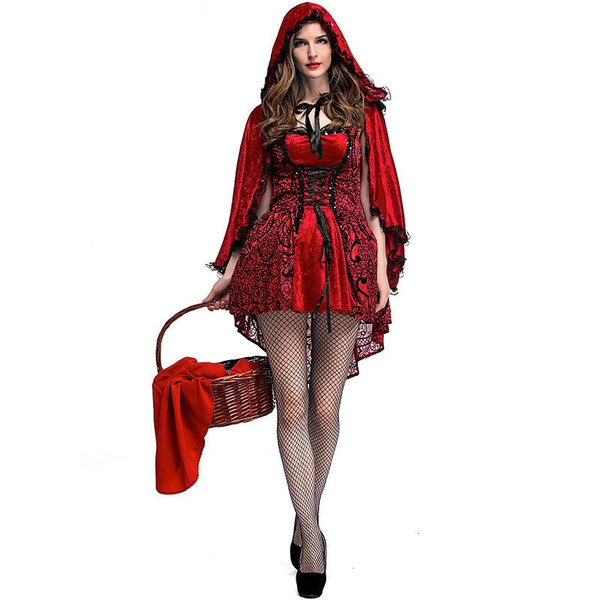 Sexy Womens Fairy Tale Little Red Riding Hood Costume Halloween