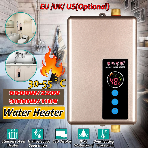 Electric Tankless Hot Water Heater 5500w 220v 3000w 110v Lcd