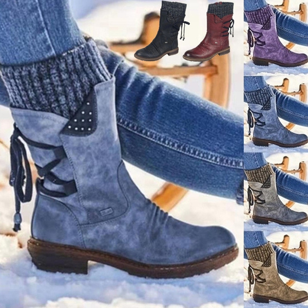women casual vintage boots winter snow boots