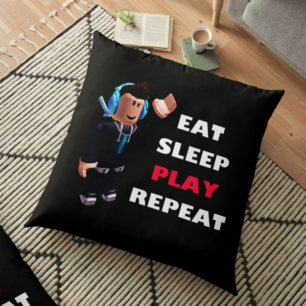 Roblox Eat Sleep Play Repeat Pattern Square Pillow Case Sofa