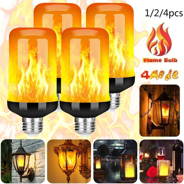 LED Flame Effect Fire Light Bulb 4 Modes E27/B22 Flickering Lamp Christmas Decor