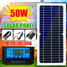 50w//30w 18V//5V Dual USB Port Solar Panel Chargers for Controller Battery Outdoor