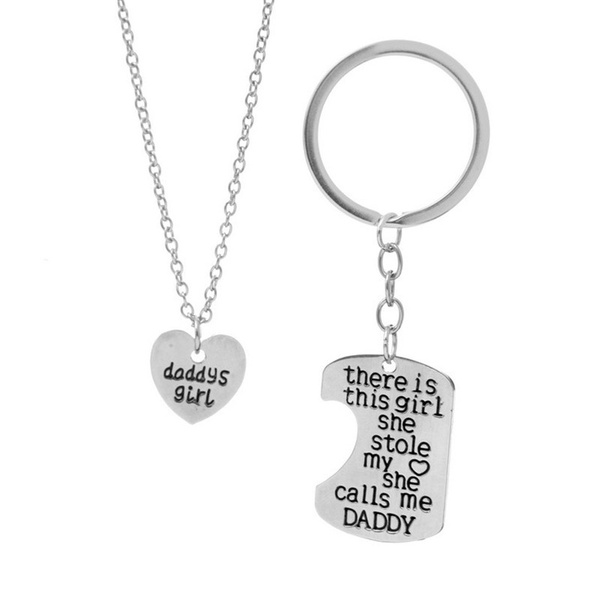 daddy's girl dog tag heart pendant