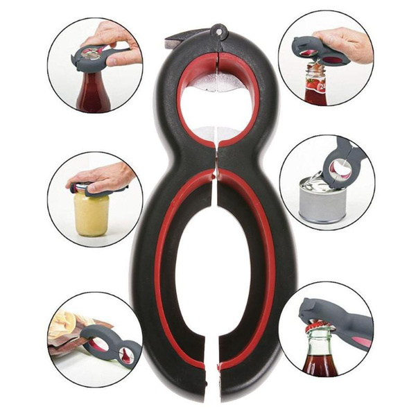All in One Jar Gripper Can Wine Beer Lid Twist Off Jar Opener Claw 6 in 1 can opener and 5-in-1 Bottle Can Opener 6 in 1 Multi Function Jar Twist Bottle Opener