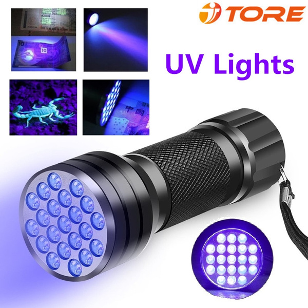 Detection Ink Marker Mini Portable Flashlight 21 LED UV Ultra Violets
