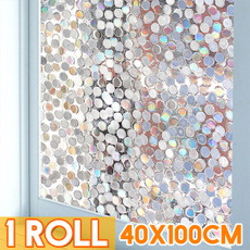 3D Privacy Window Film Decorative Window Film Non-Adhesive Static Glass Film Anti-UV for Bathroom Home Bedroom Kitchen Rainbow 23.6 by 78.8 Inch