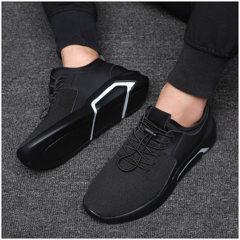 Shop Men's Casual Breathable Lace-Up Sneakers - Black | Jumia Uganda