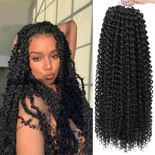 18inch Synthetic Long Passion Spring Twist Hair Crochet Braids Hair Ombre Kinky Curly Twist Braiding Hair Extensions Wish