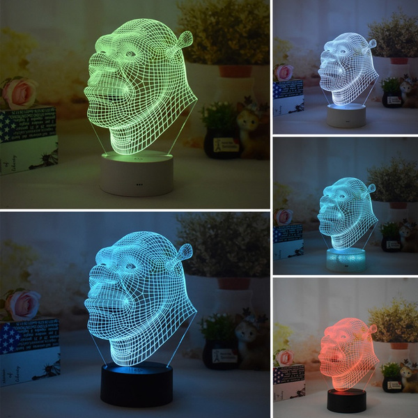 Creative 3d Shrek Night Light Colorful Led Usb Table Lamp Touch