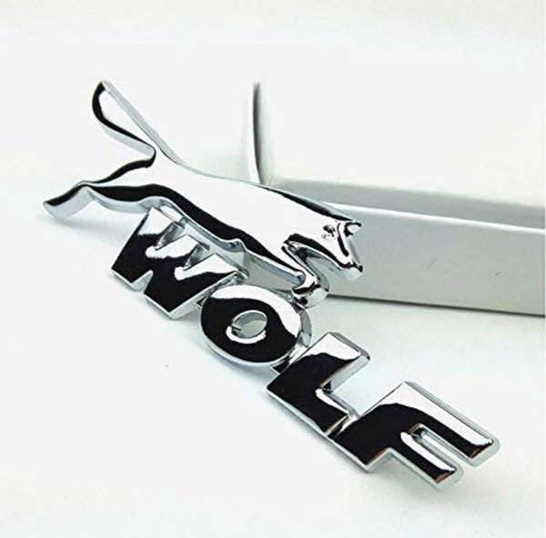 E861 Wolf Emblem Sign Badge Car Mobile Sticker Car Sticker Metal Chrome