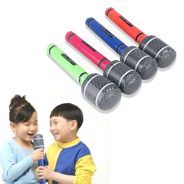 6pcs Blow up Inflatable Plastic Microphone Party Favor Kids Toy Gift JH
