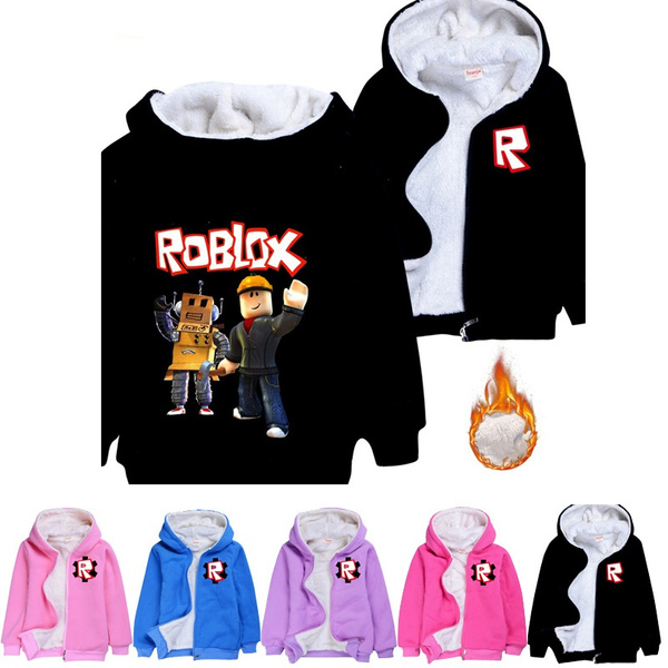 Roblox Children Winter Coat Boys Girls Fashion Hooded Sweatshirt Casual Hoodies Baby Winter Warm Plus Velvet Hooded Children Clothes Wish