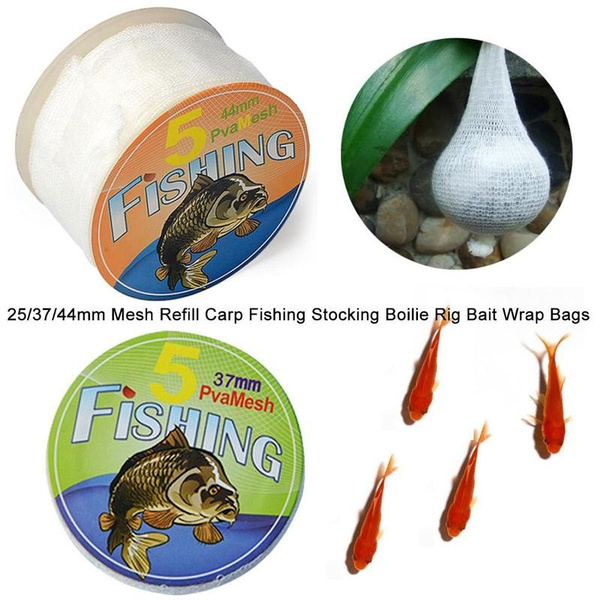5M PVA 25//37//44mm Mesh Refill Carp Fishing Stocking Boilie Rig Bait Wrap Bag