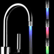 RGB Water Tap Glow LED Faucet Temperature Sensor Light Hydroelectric Power ~