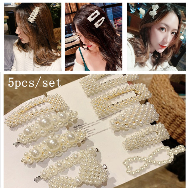 Hair Accessories Headdress Jewelry  Hair Clip Barrettes Pearl Flower Hairpins