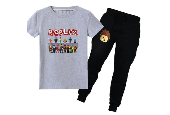 Baby Clothes Suits Tshirt And Jogging Pant Roblox Printed Boys And