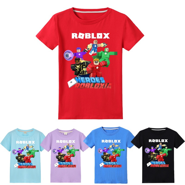 Cartoon Roblox T Shirt For Children Kids Boys Girls Summer Short