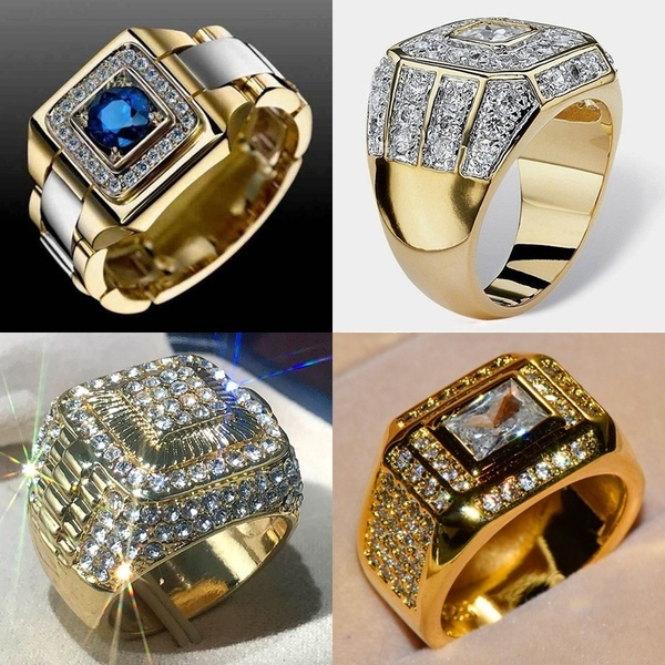 Luxury Men's Fashion Gold Ring Jewelry Accessories Rings for Men 18K