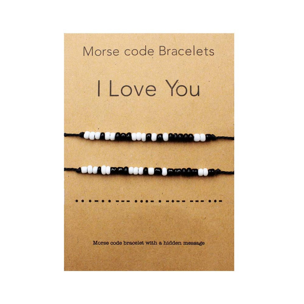 I Love You Morse Code Bracelet Couples Matching Bracelets For Him