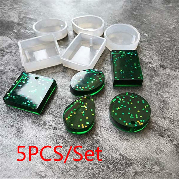 5pcs Silicone Mould Set Craft Mold For Resin Necklace jewelry Pendant Making CFH