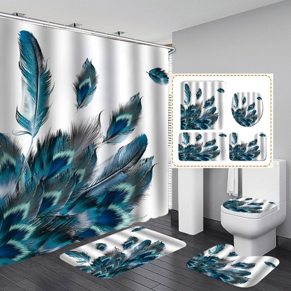 peacock blue bathroom decor