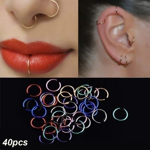 20pcs 40pcs Multicolor Golden Small Stainless Steel Open Hoop