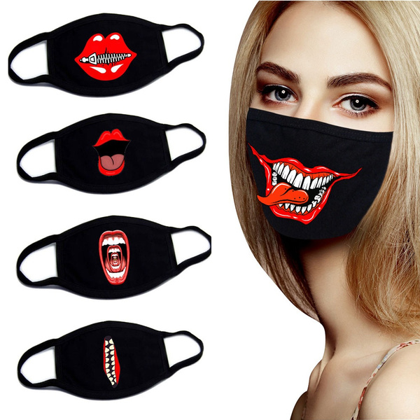 Cotton Cute Cartoon Mouth Funny Face Mask Dustproof Mask Wish