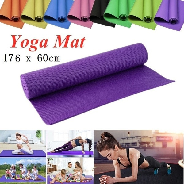 TPE Yoga Mat Non Slip Pilates Exercise Fitness Gym Carpet With Position Line 